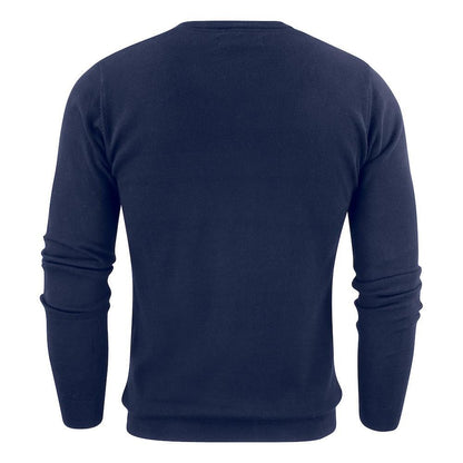 Navy - Back - James Harvest Mens Ashland V Neck Sweatshirt