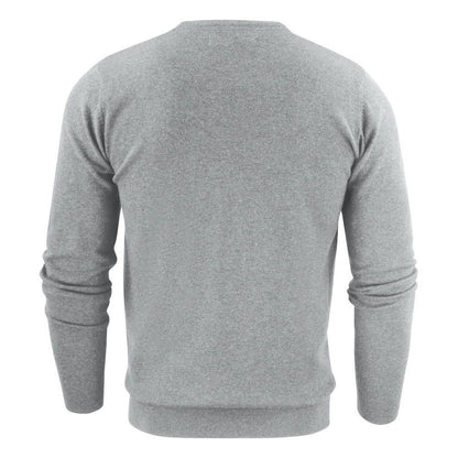 Grey Melange - Back - James Harvest Mens Ashland V Neck Sweatshirt