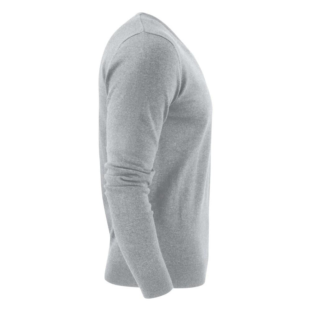 Grey Melange - Side - James Harvest Mens Ashland V Neck Sweatshirt