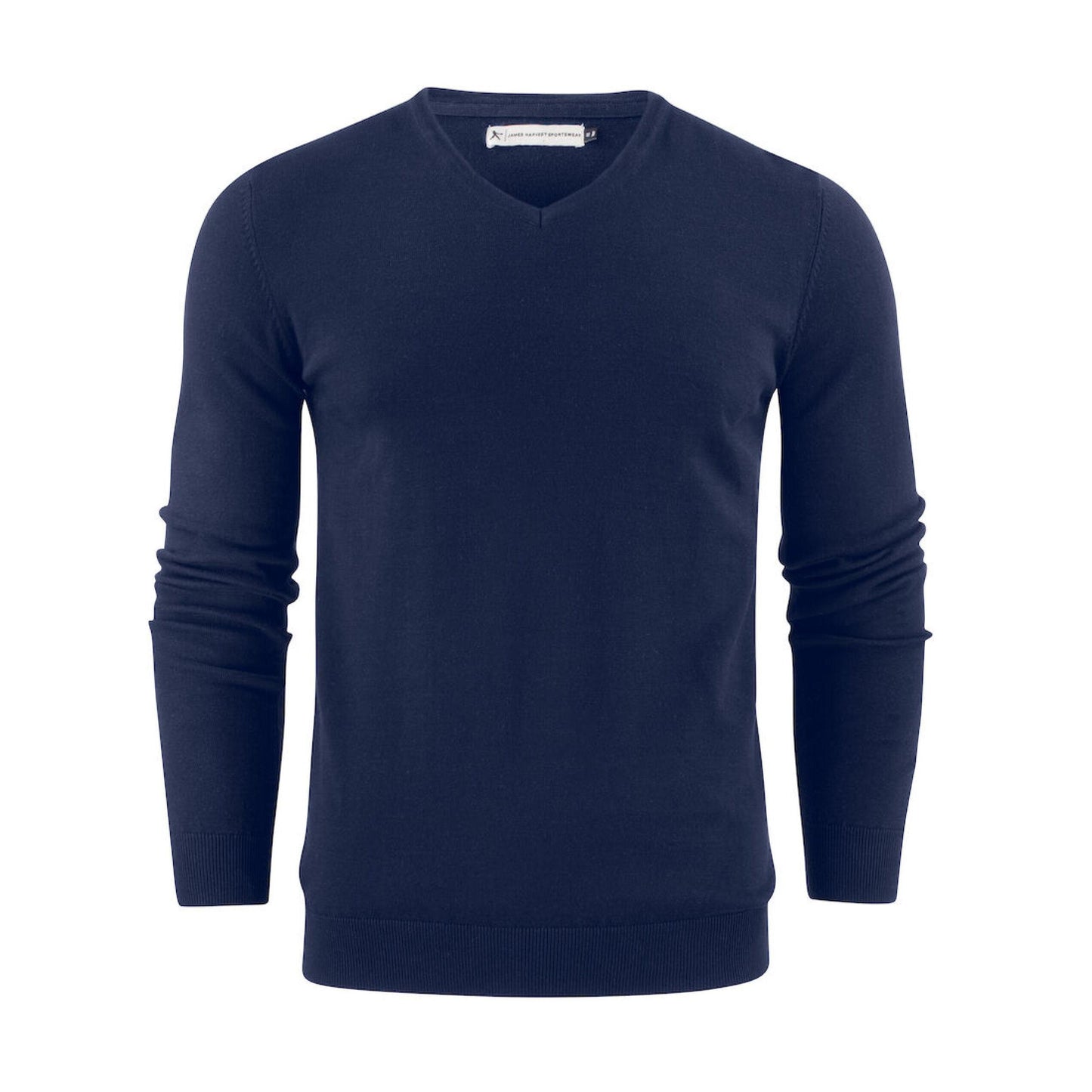 Anthracite Melange - Front - James Harvest Mens Ashland V Neck Sweatshirt