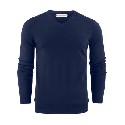 Anthracite Melange - Front - James Harvest Mens Ashland V Neck Sweatshirt