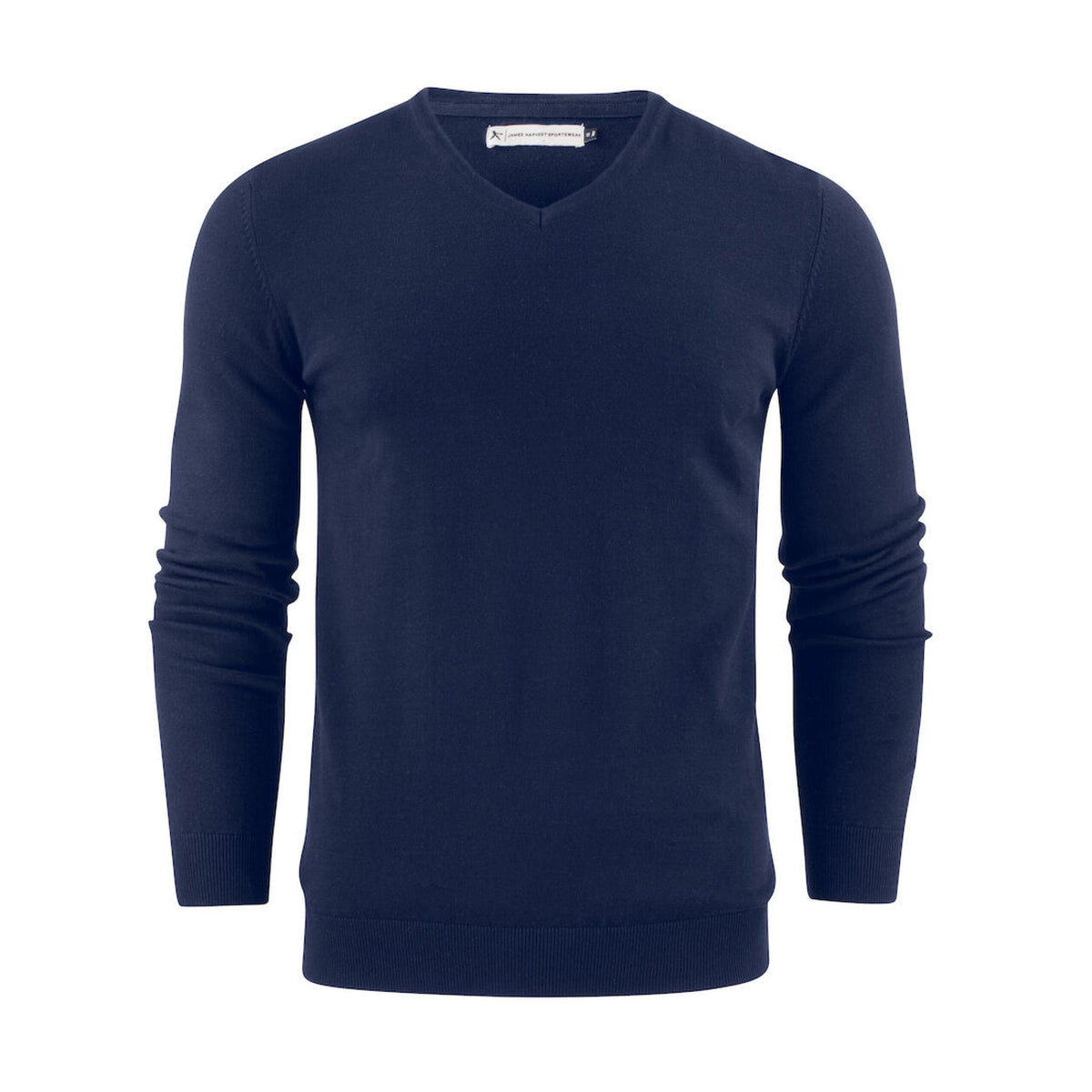 Anthracite Melange - Front - James Harvest Mens Ashland V Neck Sweatshirt