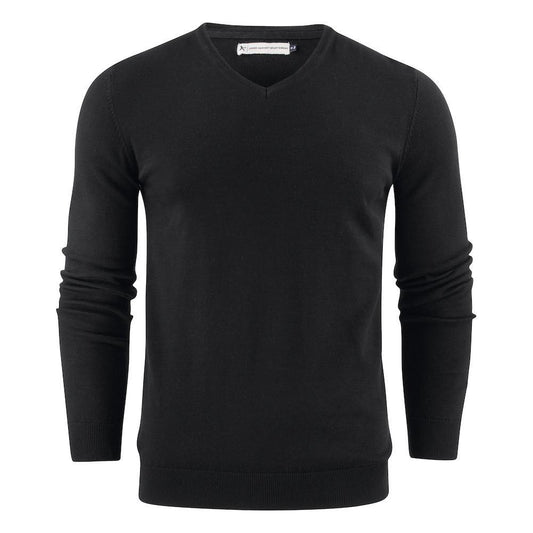 Black - Front - James Harvest Mens Ashland V Neck Sweatshirt