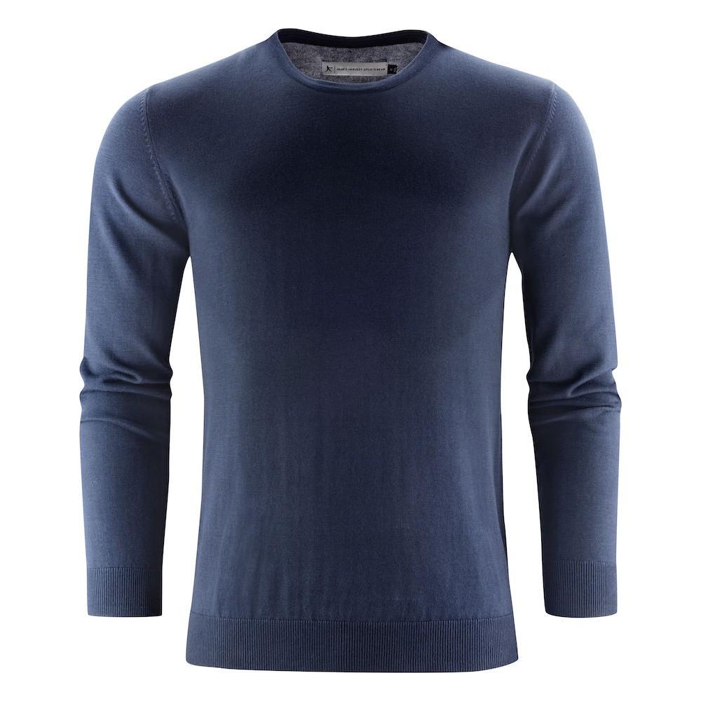 Navy - Front - James Harvest Mens Ashland Round Neck Sweatshirt