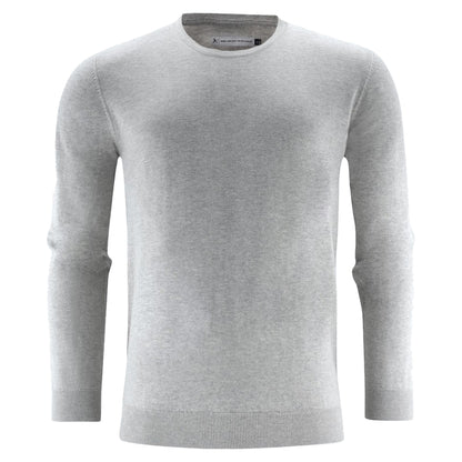 Grey Melange - Front - James Harvest Mens Ashland Round Neck Sweatshirt