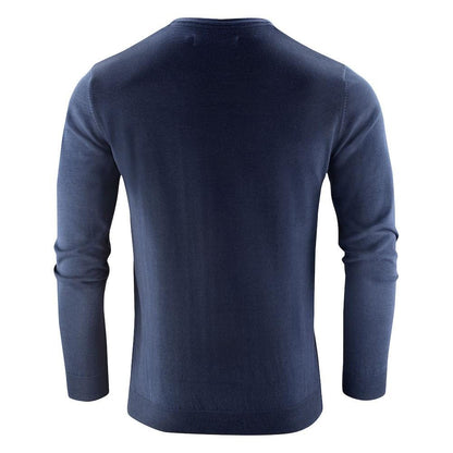 Navy - Back - James Harvest Mens Ashland Round Neck Sweatshirt
