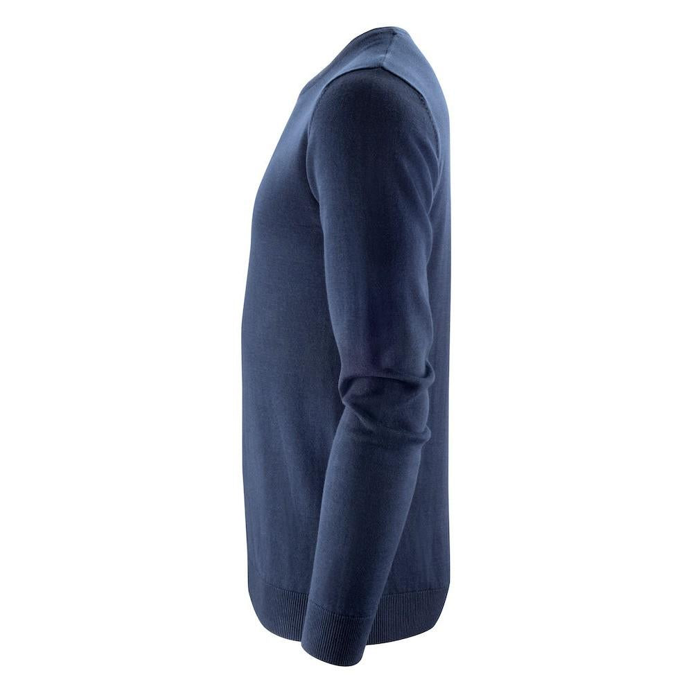 Navy - Side - James Harvest Mens Ashland Round Neck Sweatshirt