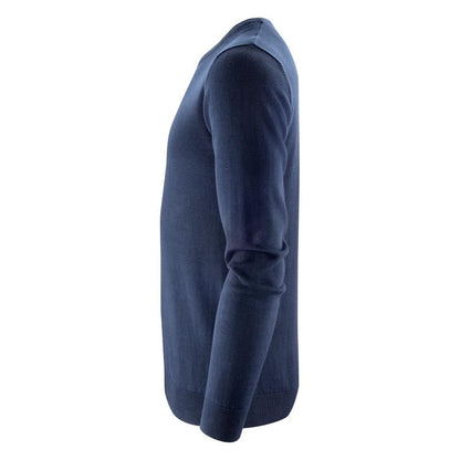 Navy - Side - James Harvest Mens Ashland Round Neck Sweatshirt
