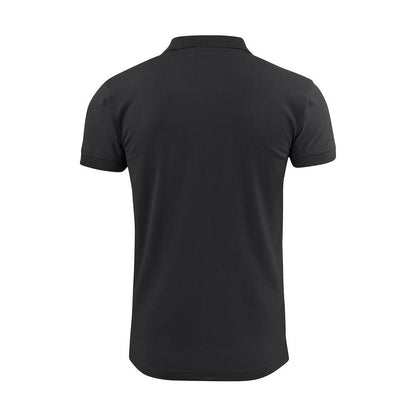 Black - Back - Printer Mens Surf Stretch Polo Shirt