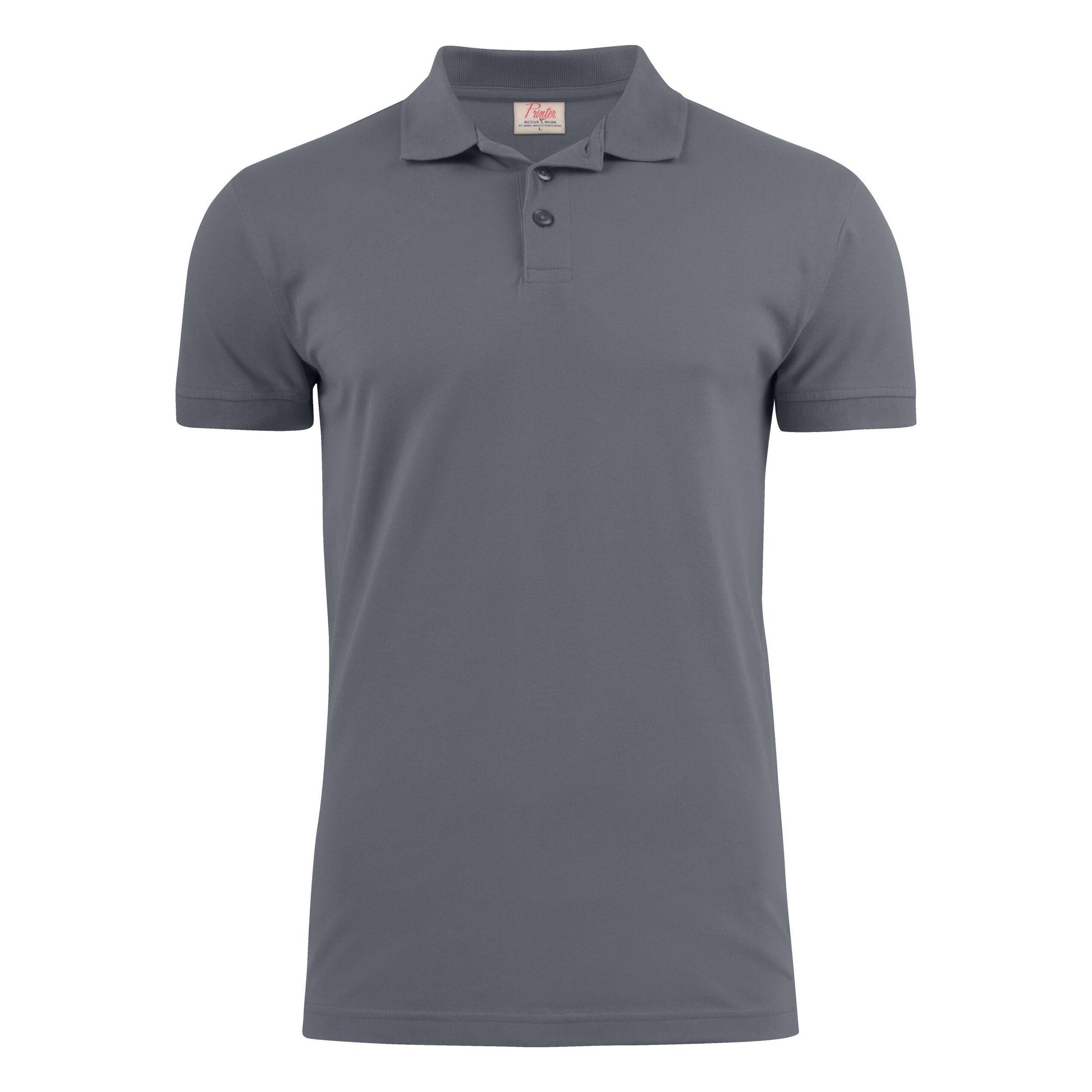 Steel Grey - Back - Printer Mens Surf Stretch Polo Shirt
