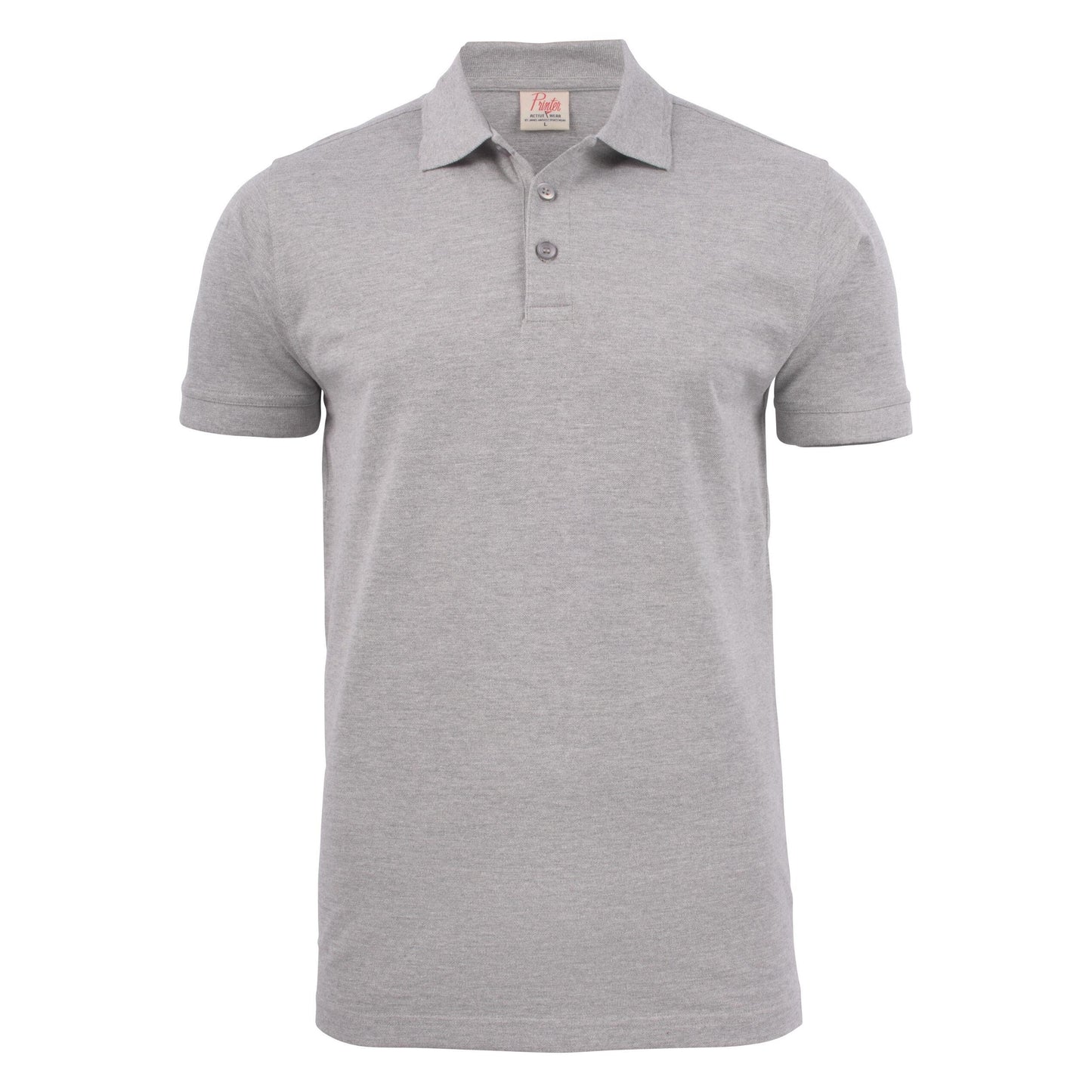 Grey Melange - Back - Printer Mens Surf Stretch Polo Shirt