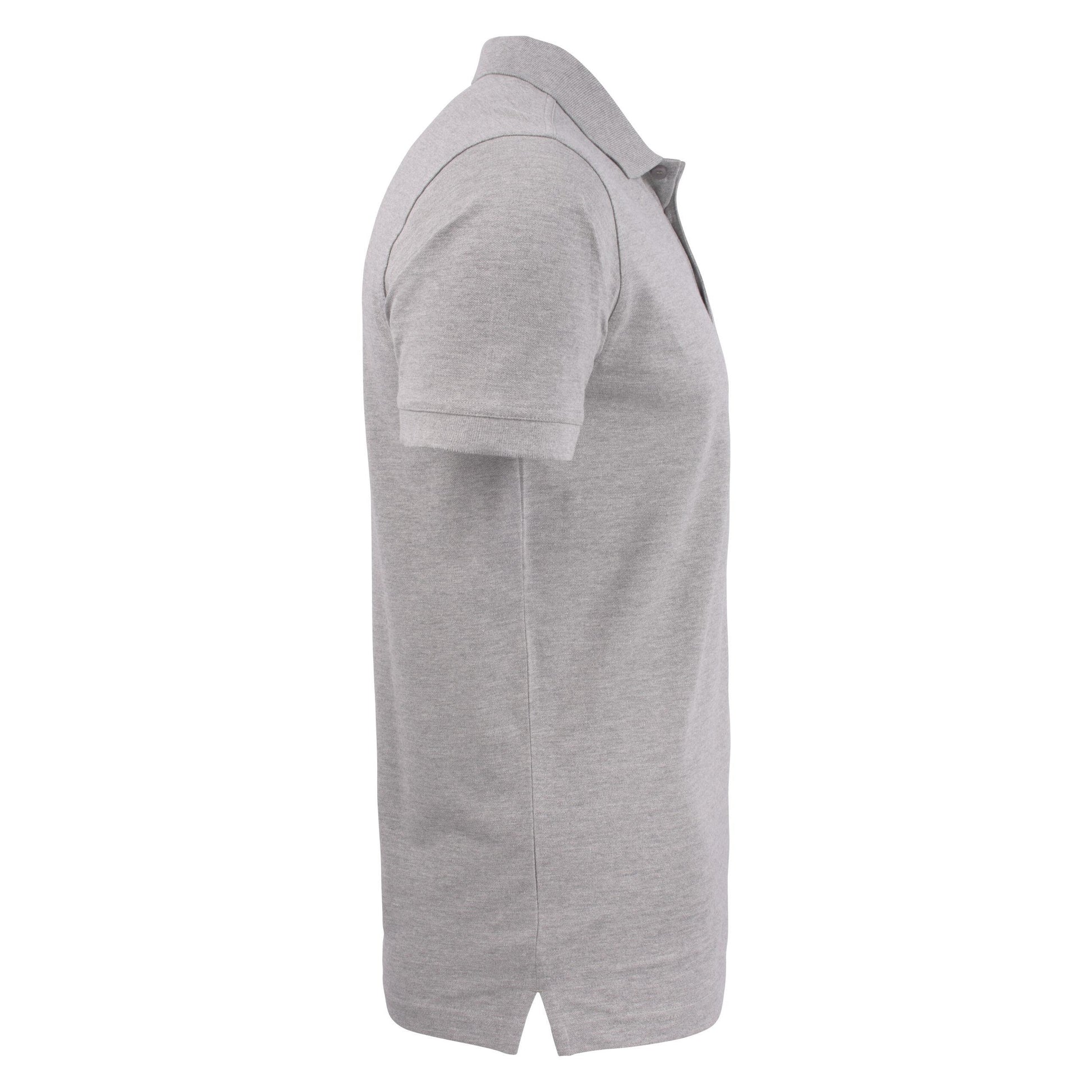 Grey Melange - Side - Printer Mens Surf Stretch Polo Shirt