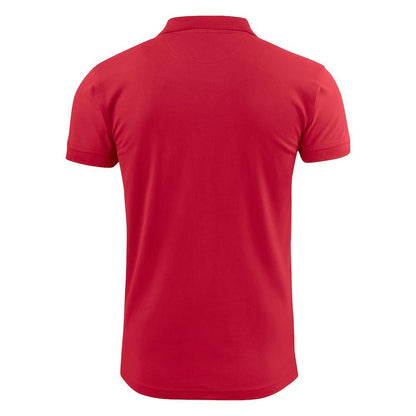 Red - Back - Printer Mens Surf Stretch Polo Shirt
