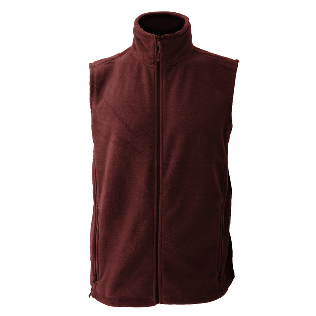 Burgundy - Front - Russel Fleece Gilet Jacket - Bodywarmer