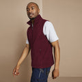 Burgundy - Back - Russel Fleece Gilet Jacket - Bodywarmer