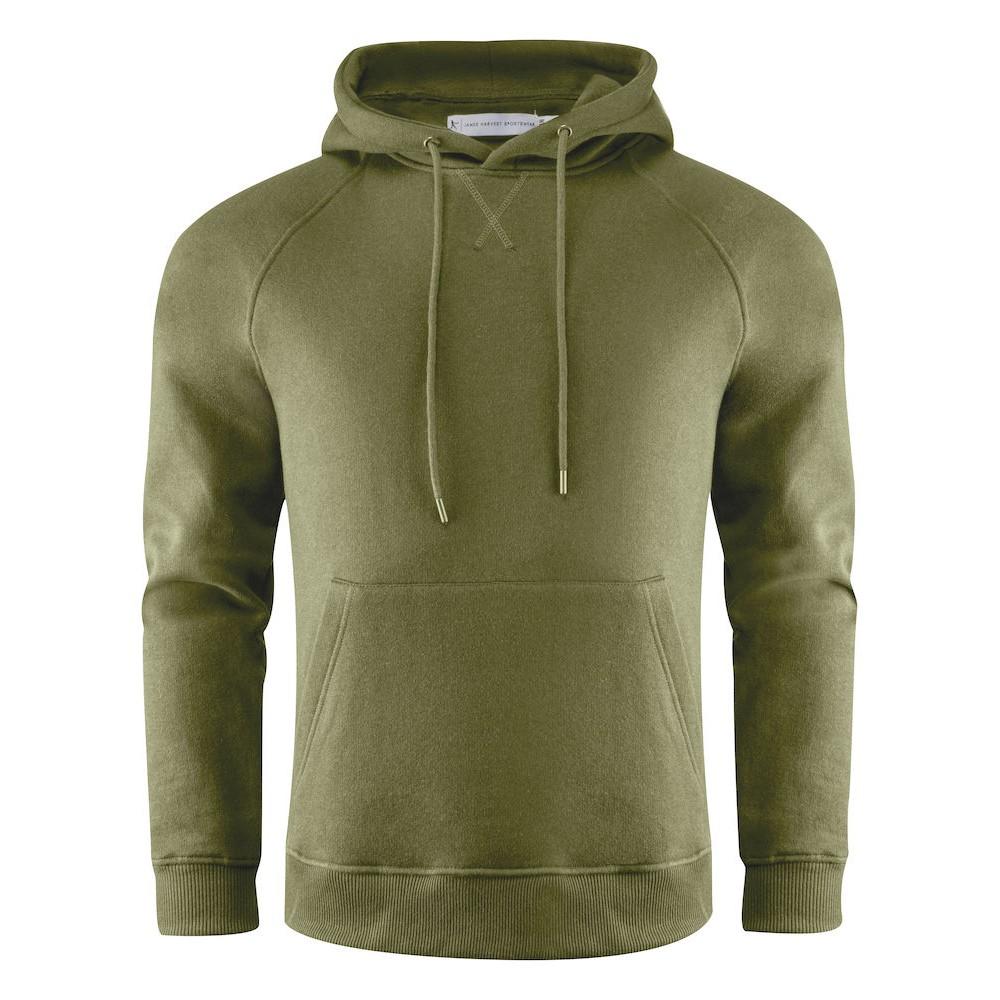 Moss Green - Front - James Harvest Mens Hardin Hoodie