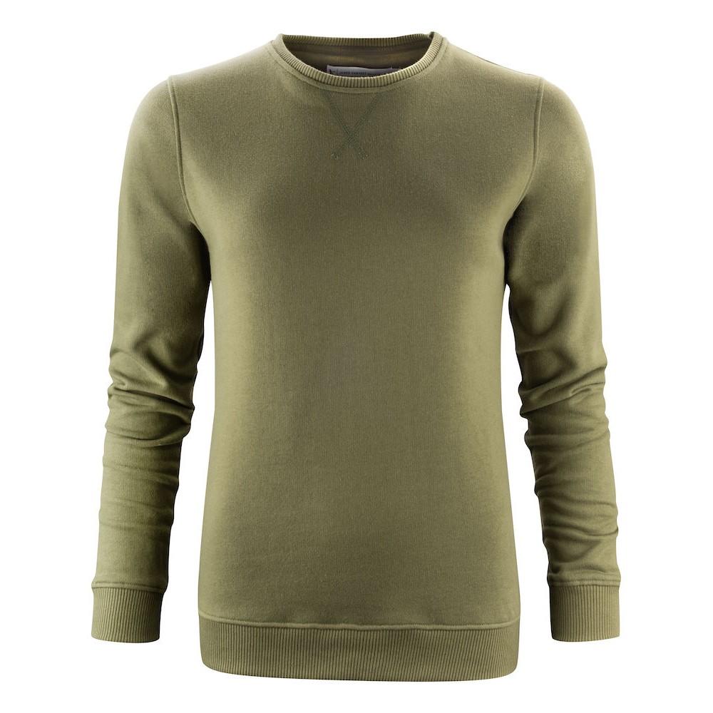 Moss Green - Front - James Harvest Womens-Ladies Alder Crew Neck Sweatshirt