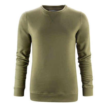 Moss Green - Front - James Harvest Womens-Ladies Alder Crew Neck Sweatshirt
