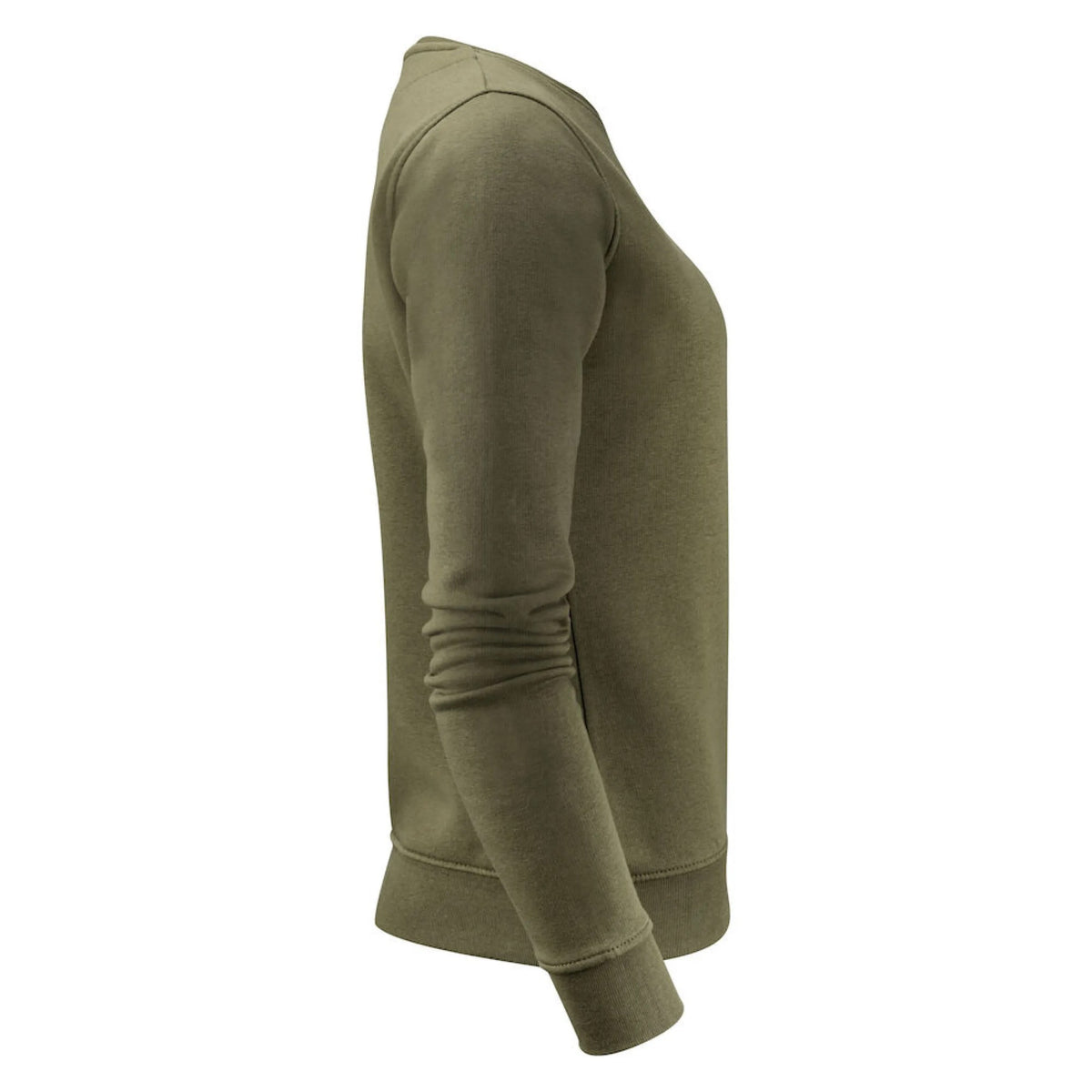 Moss Green - Side - James Harvest Womens-Ladies Alder Crew Neck Sweatshirt