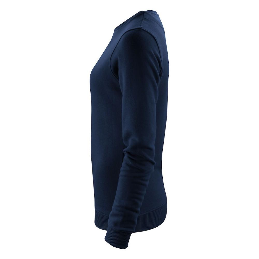 Navy - Side - James Harvest Womens-Ladies Alder Crew Neck Sweatshirt