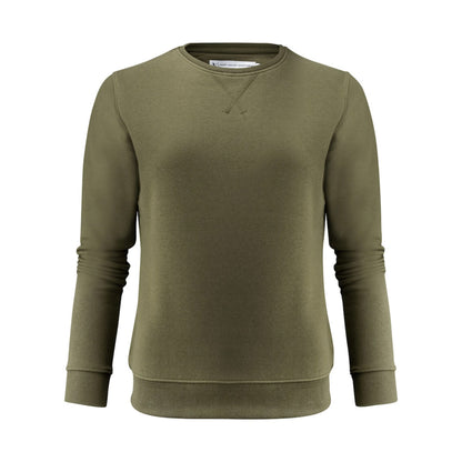 Moss Green - Front - James Harvest Womens-Ladies Alder Crew Neck Sweatshirt