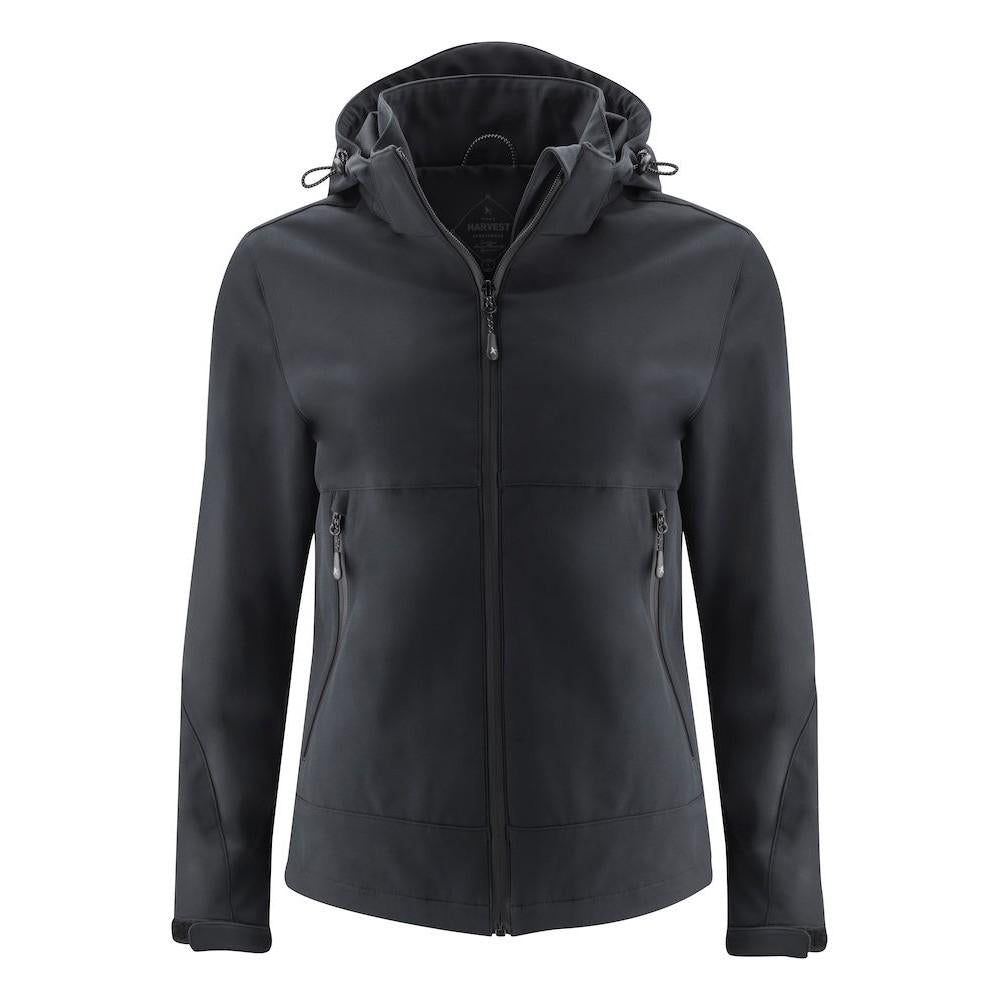 Black - Front - James Harvest Womens-Ladies Lodgetown Soft Shell Jacket