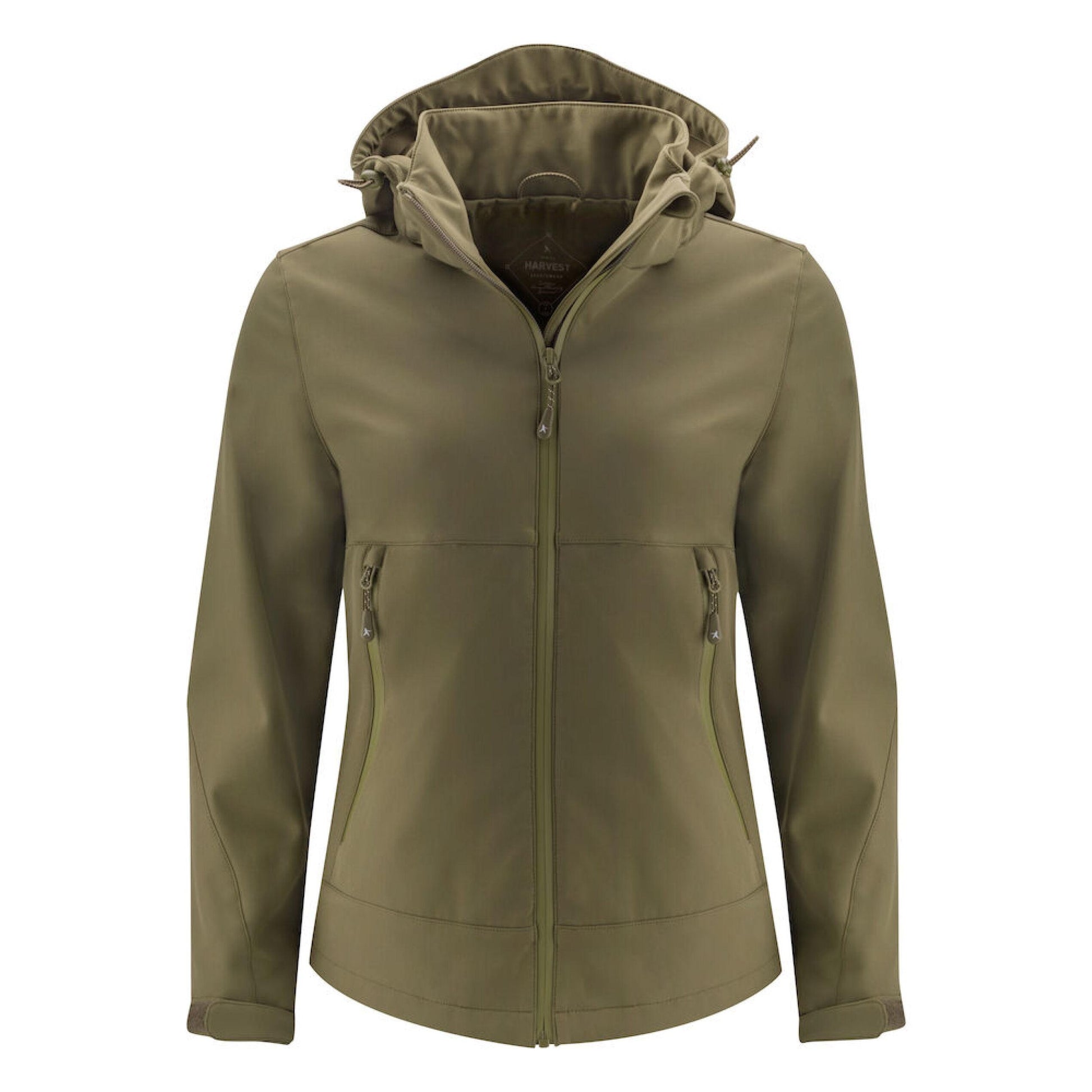 Moss Green - Back - James Harvest Womens-Ladies Lodgetown Soft Shell Jacket