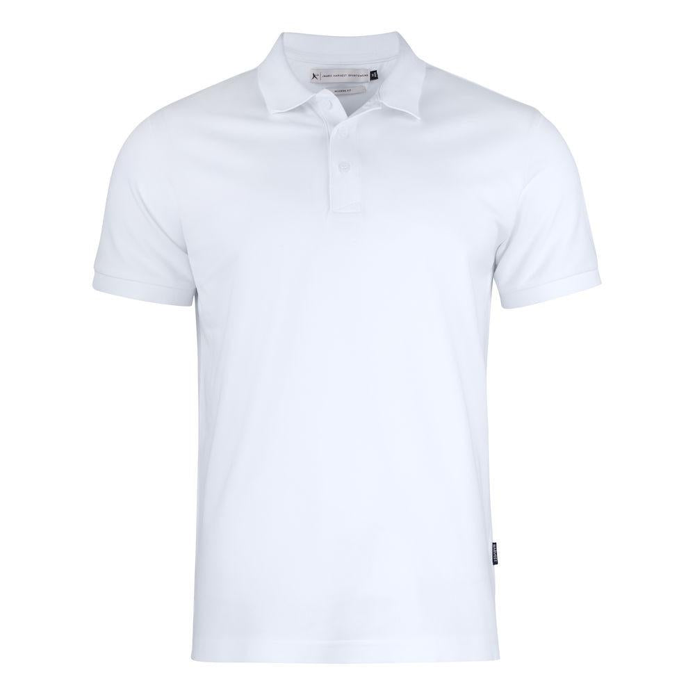 White - Front - James Harvest Mens Sunset Modern Polo Shirt