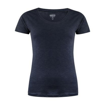 Navy - Back - James Harvest Womens-Ladies Twoville T-Shirt
