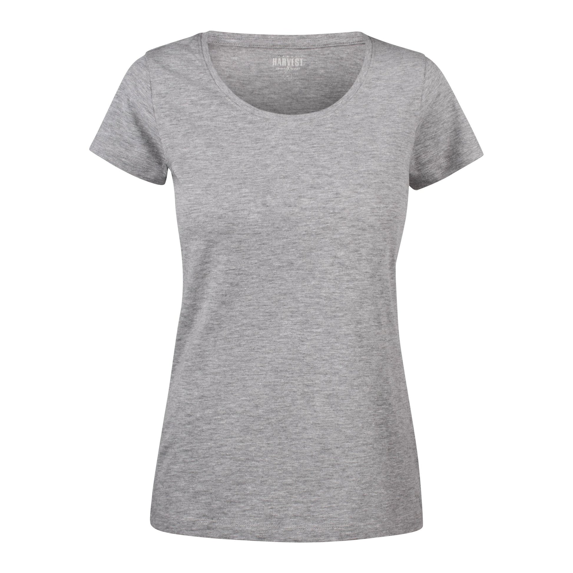Grey Melange - Back - James Harvest Womens-Ladies Twoville T-Shirt