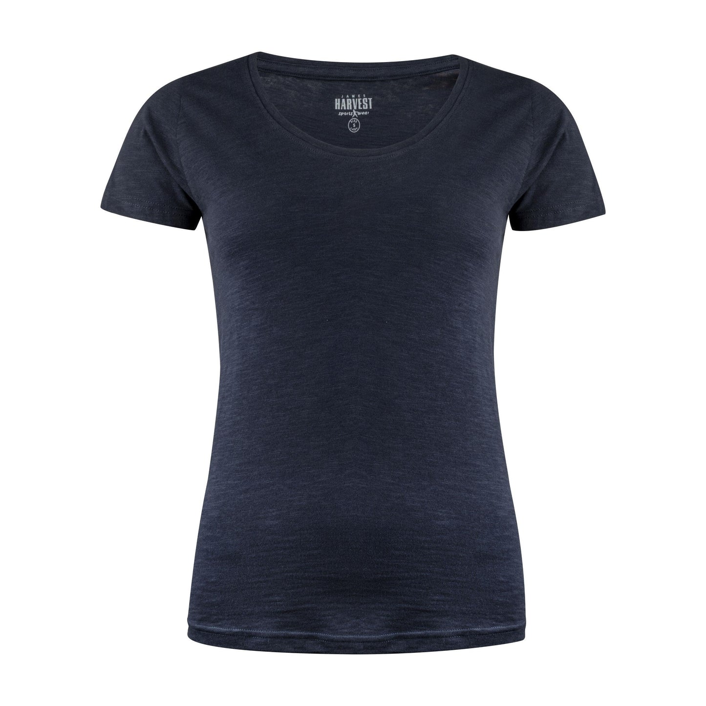 Grey Melange - Front - James Harvest Womens-Ladies Twoville T-Shirt