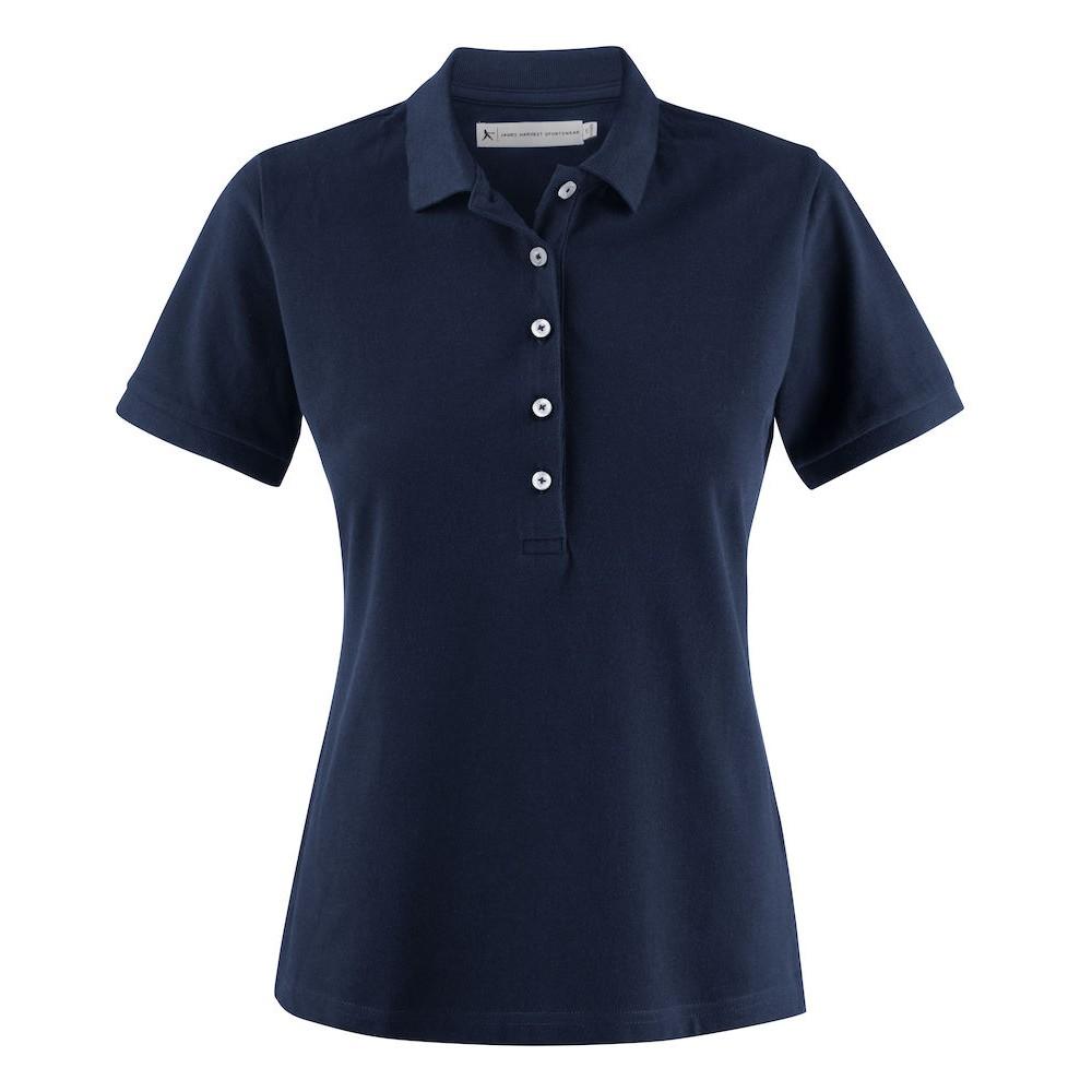 Navy - Front - James Harvest Womens-Ladies Sunset Polo Shirt