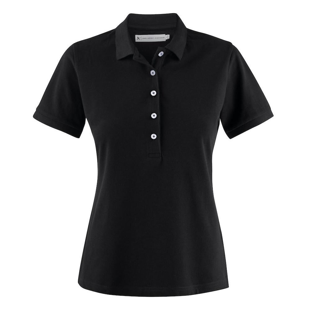 Black - Front - James Harvest Womens-Ladies Sunset Polo Shirt