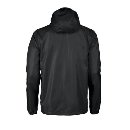 Black - Back - Printer RED Mens Fastplant Waterproof Jacket
