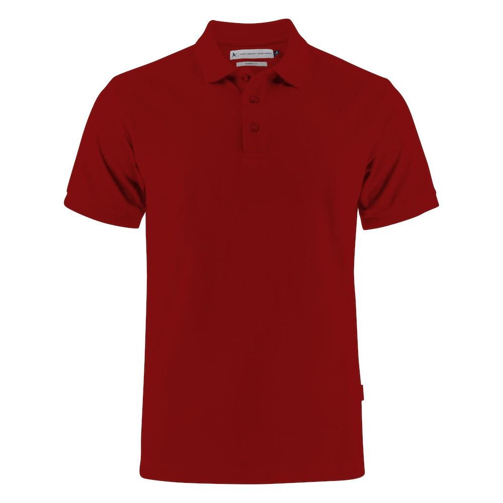 Dark Red - Front - James Harvest Mens Neptune Modern Polo Shirt