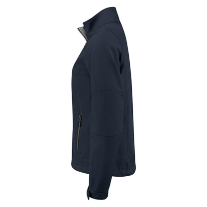 Dark Navy - Side - Printer Womens-Ladies Trial Soft Shell Jacket