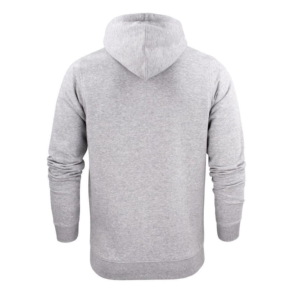 Grey - Back - Printer Mens Overhead Melange Full Zip Hoodie
