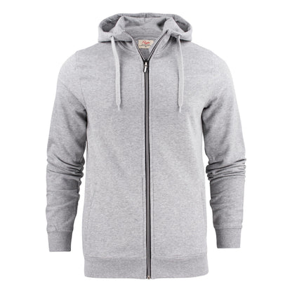 Grey Melange - Back - Printer Mens Overhead Melange Full Zip Hoodie