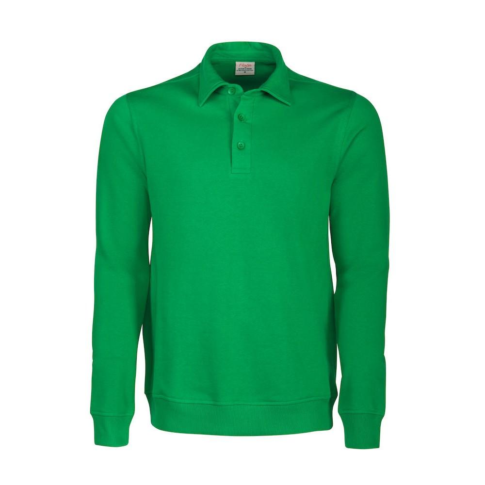 Fresh Green - Front - Printer Unisex Adult Homerun Long-Sleeved Polo Shirt