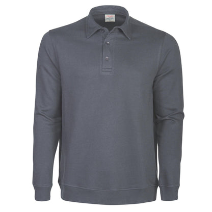 Grey Melange - Front - Printer Unisex Adult Homerun Long-Sleeved Polo Shirt