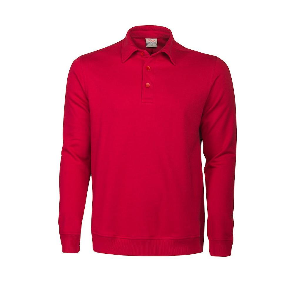 Red - Front - Printer Unisex Adult Homerun Long-Sleeved Polo Shirt