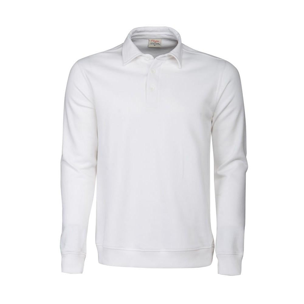 White - Front - Printer Unisex Adult Homerun Long-Sleeved Polo Shirt