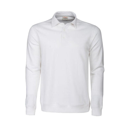 White - Front - Printer Unisex Adult Homerun Long-Sleeved Polo Shirt