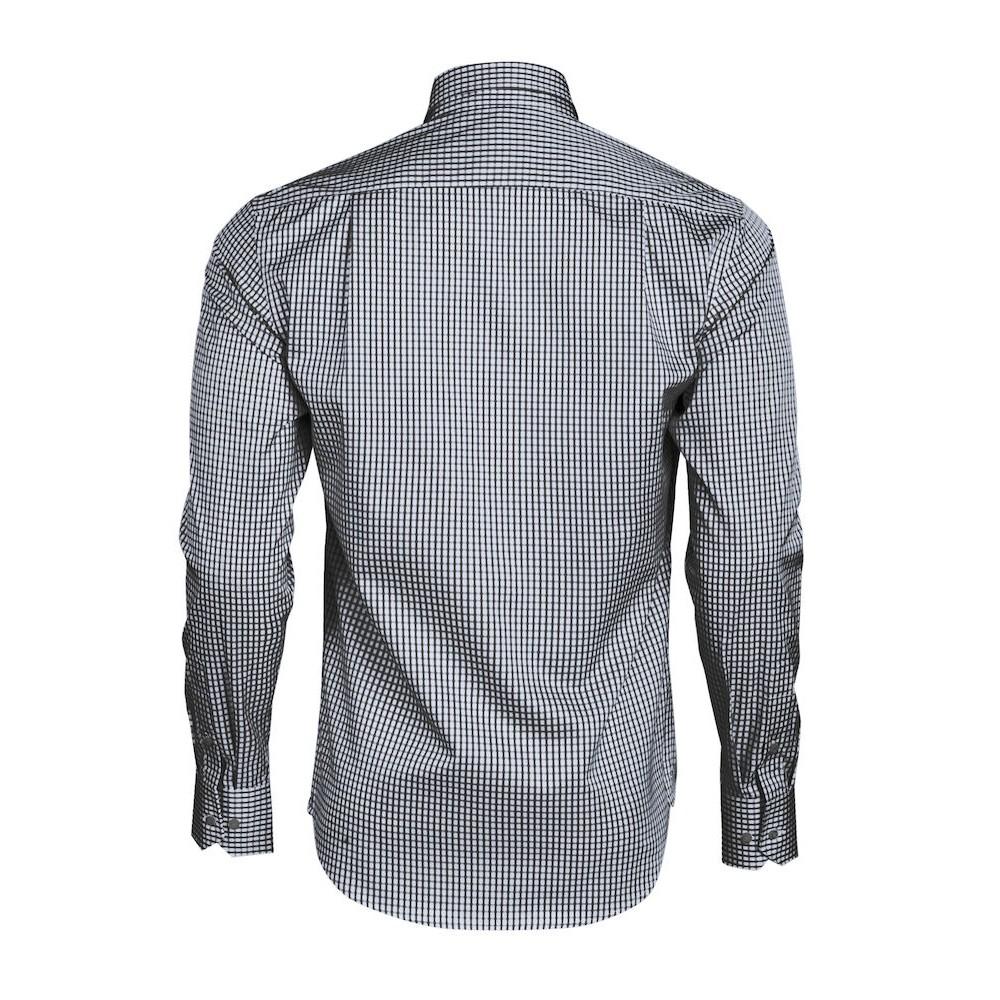 Black - Back - James Harvest Mens Tribeca Checked Formal Shirt