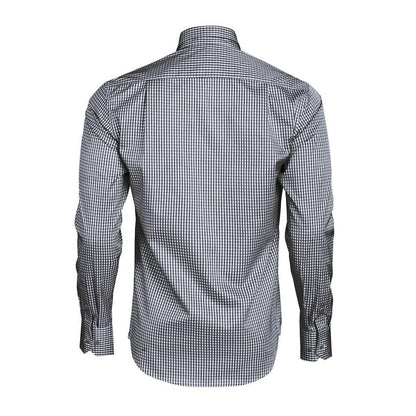 Black - Back - James Harvest Mens Tribeca Checked Formal Shirt