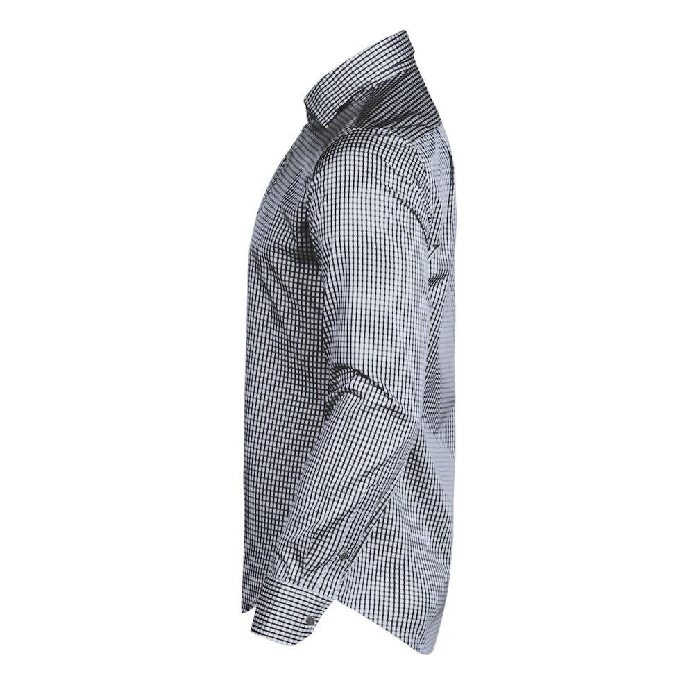 Black - Side - James Harvest Mens Tribeca Checked Formal Shirt