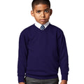 Purple - Back - Jerzees Schoolgear Childrens V-Neck Sweatshirt