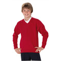 Bright Red - Back - Jerzees Schoolgear Childrens V-Neck Sweatshirt