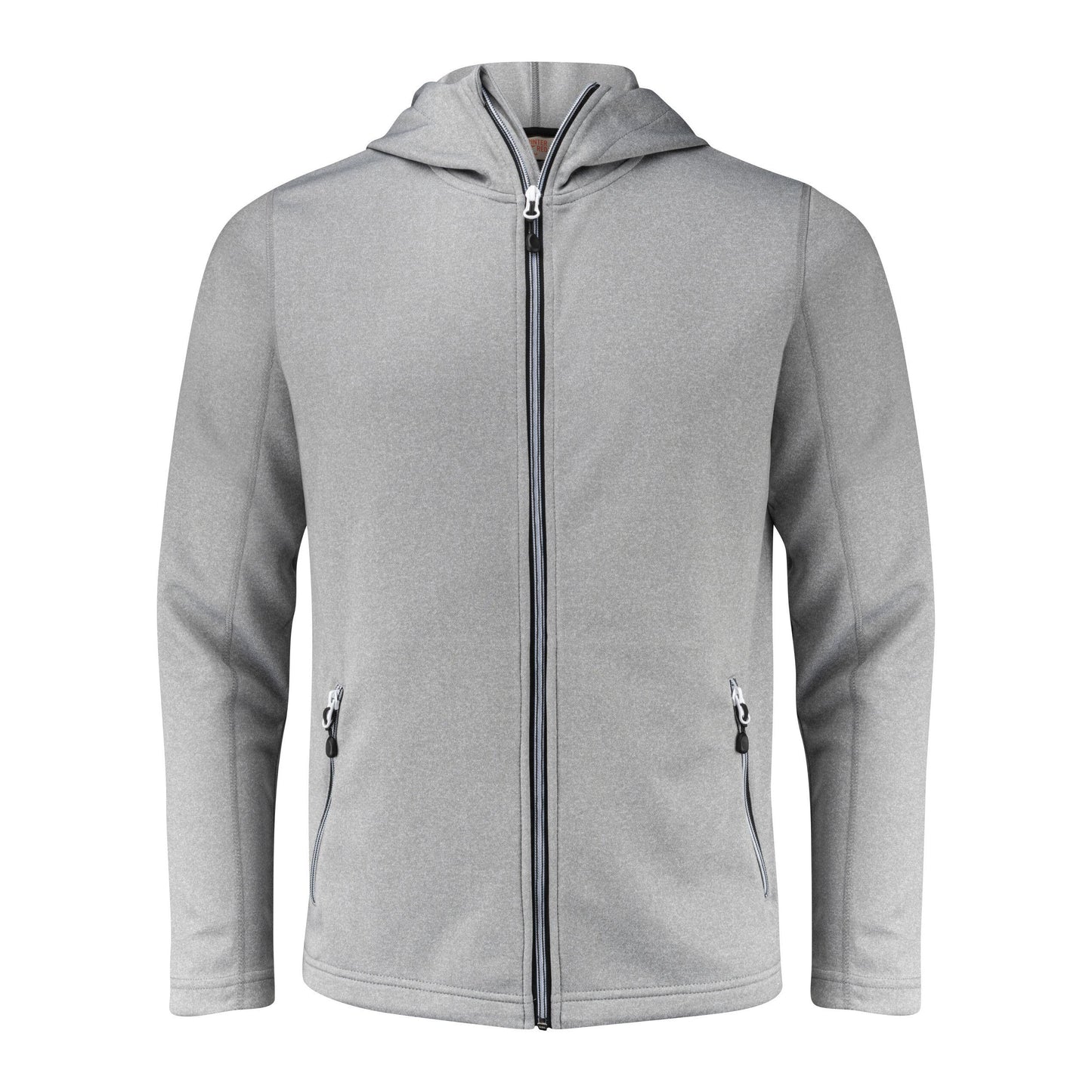 Grey Melange - Front - Printer RED Mens Layback Hoodie