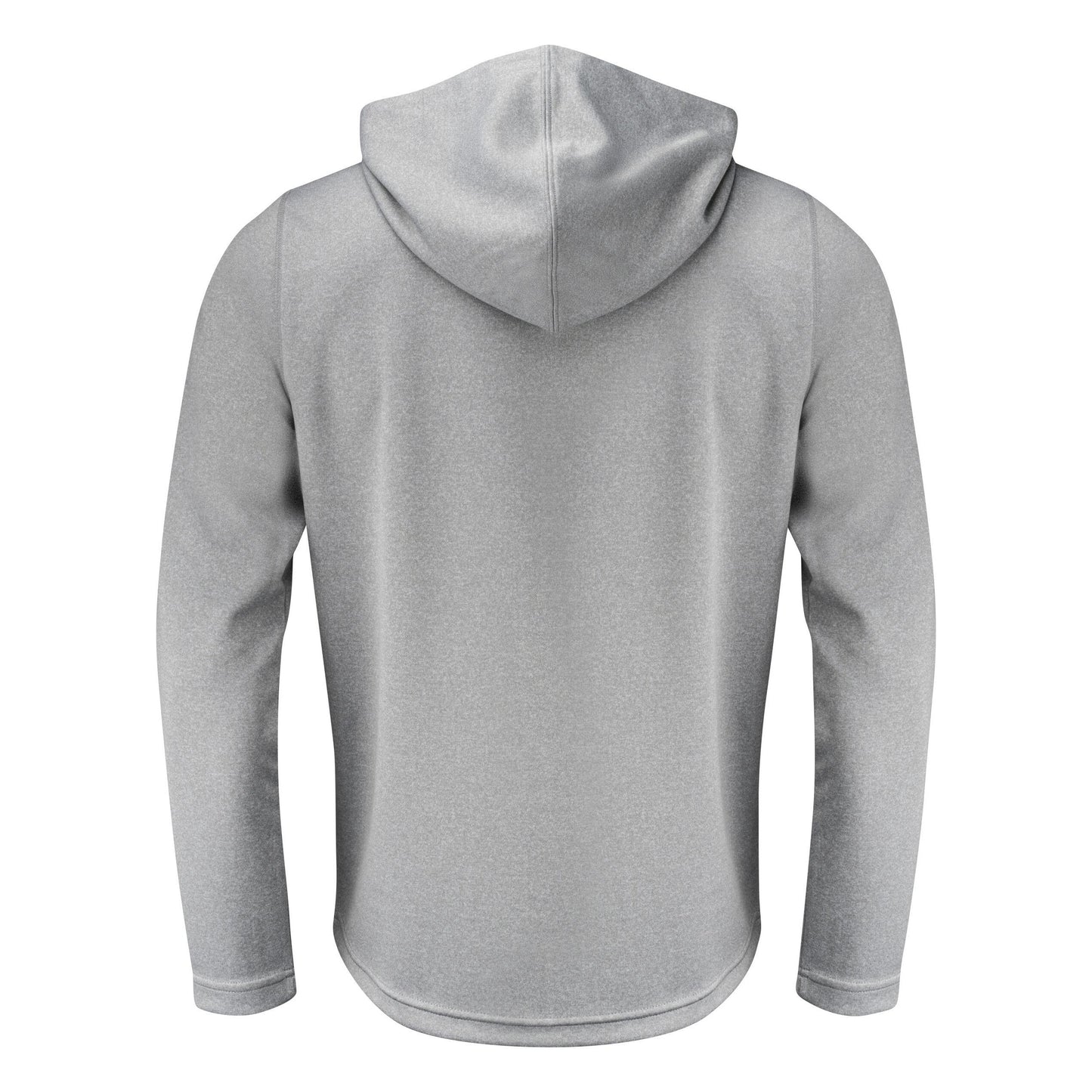 Grey Melange - Side - Printer RED Mens Layback Hoodie